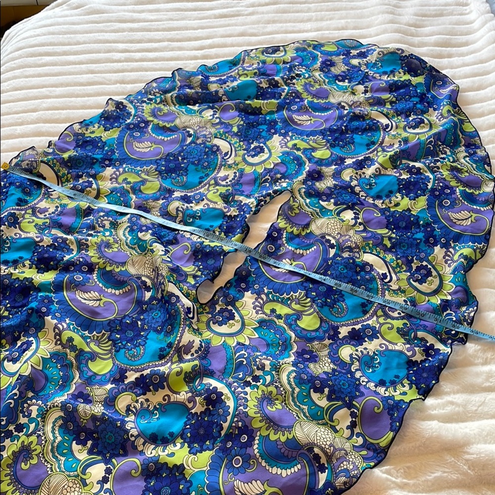 Blue Asymmetrical Vintage multi-way Scarf Cape - Picture 8 of 12